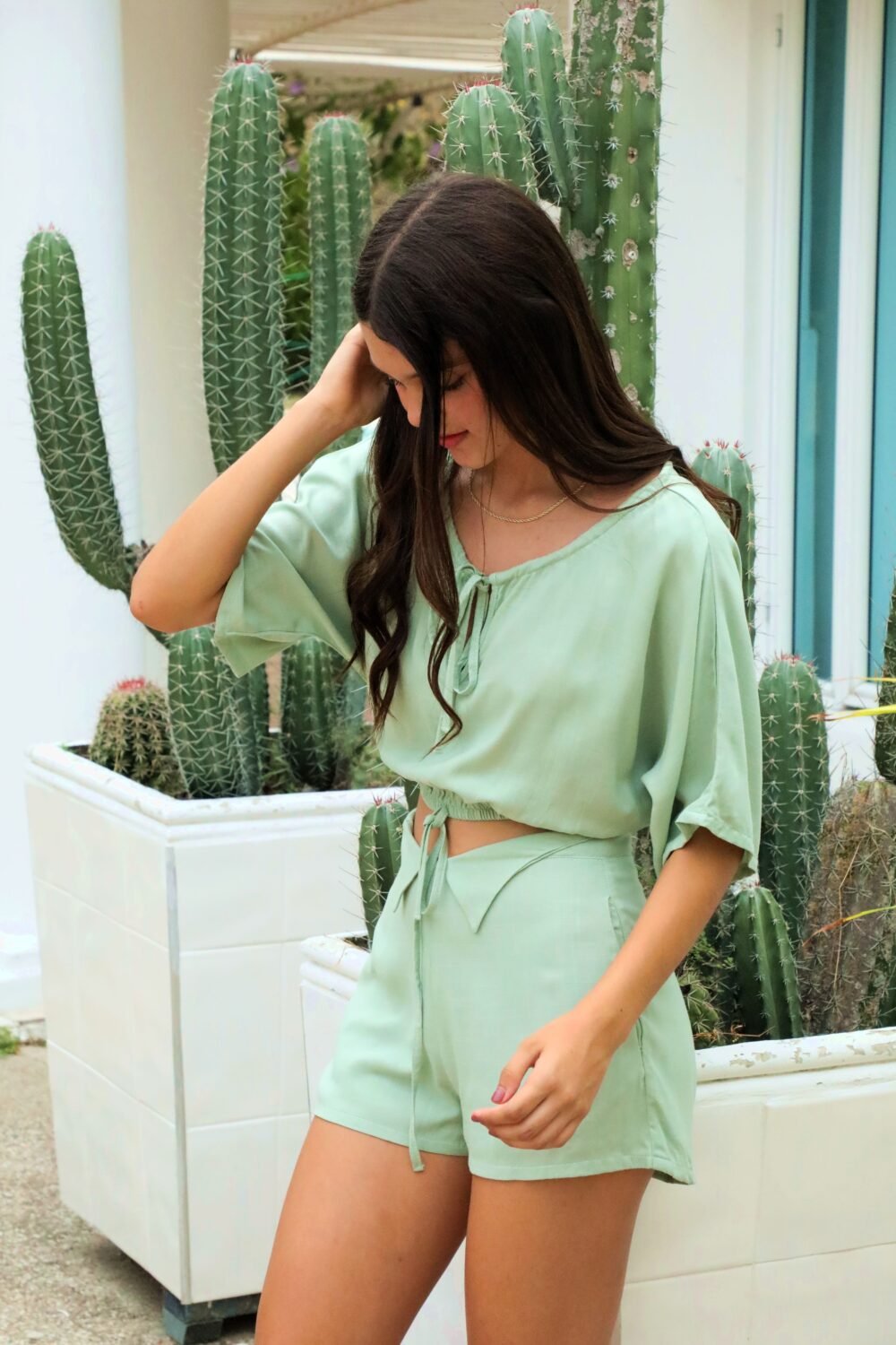 Cairo Shorts Lino Verde