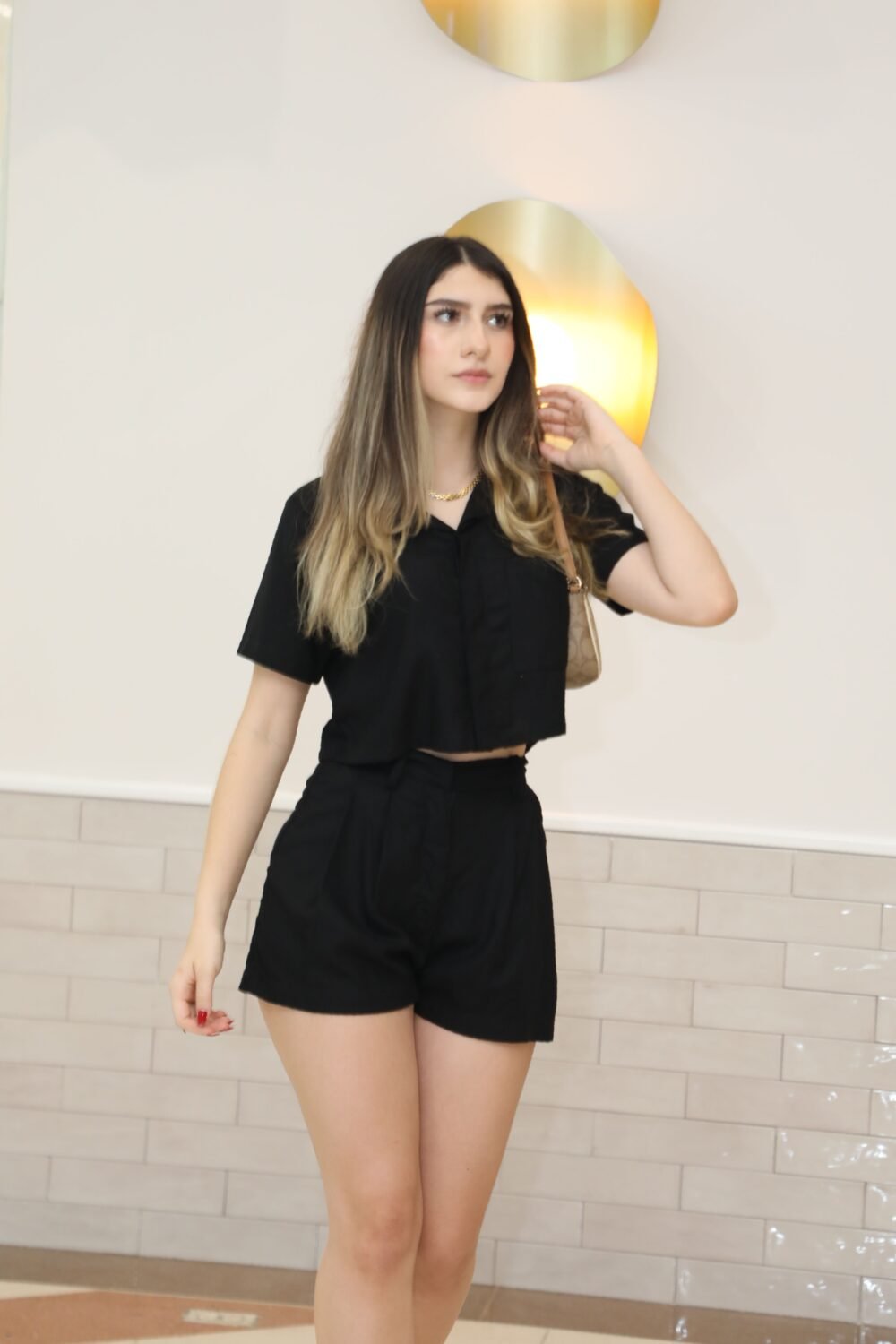 Moroco Short Lino Negro