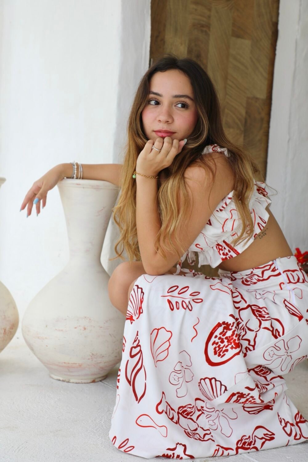 Blusa romantica frutos del mar rojo - Image 2