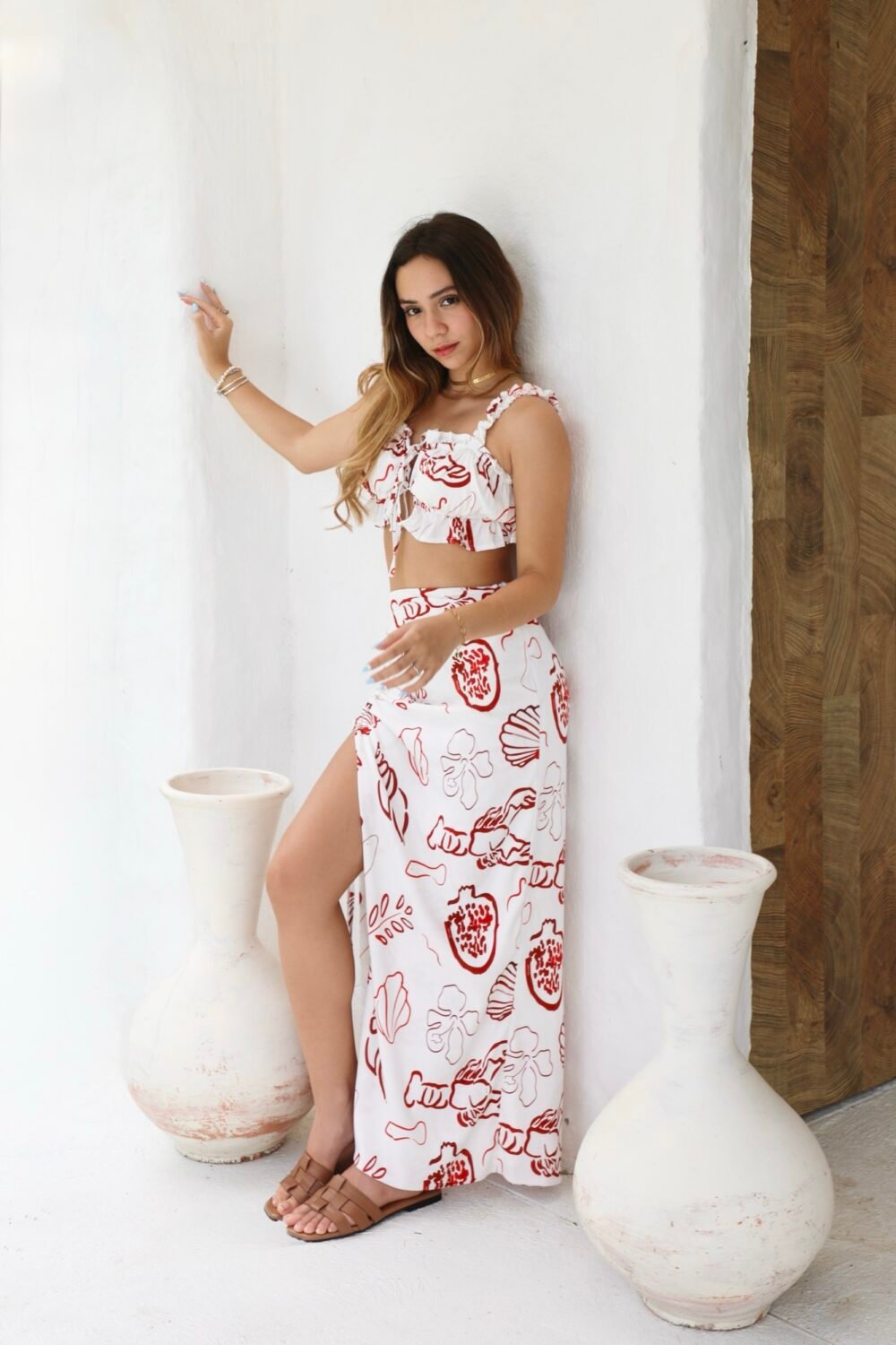 Blusa romantica frutos del mar rojo - Image 4