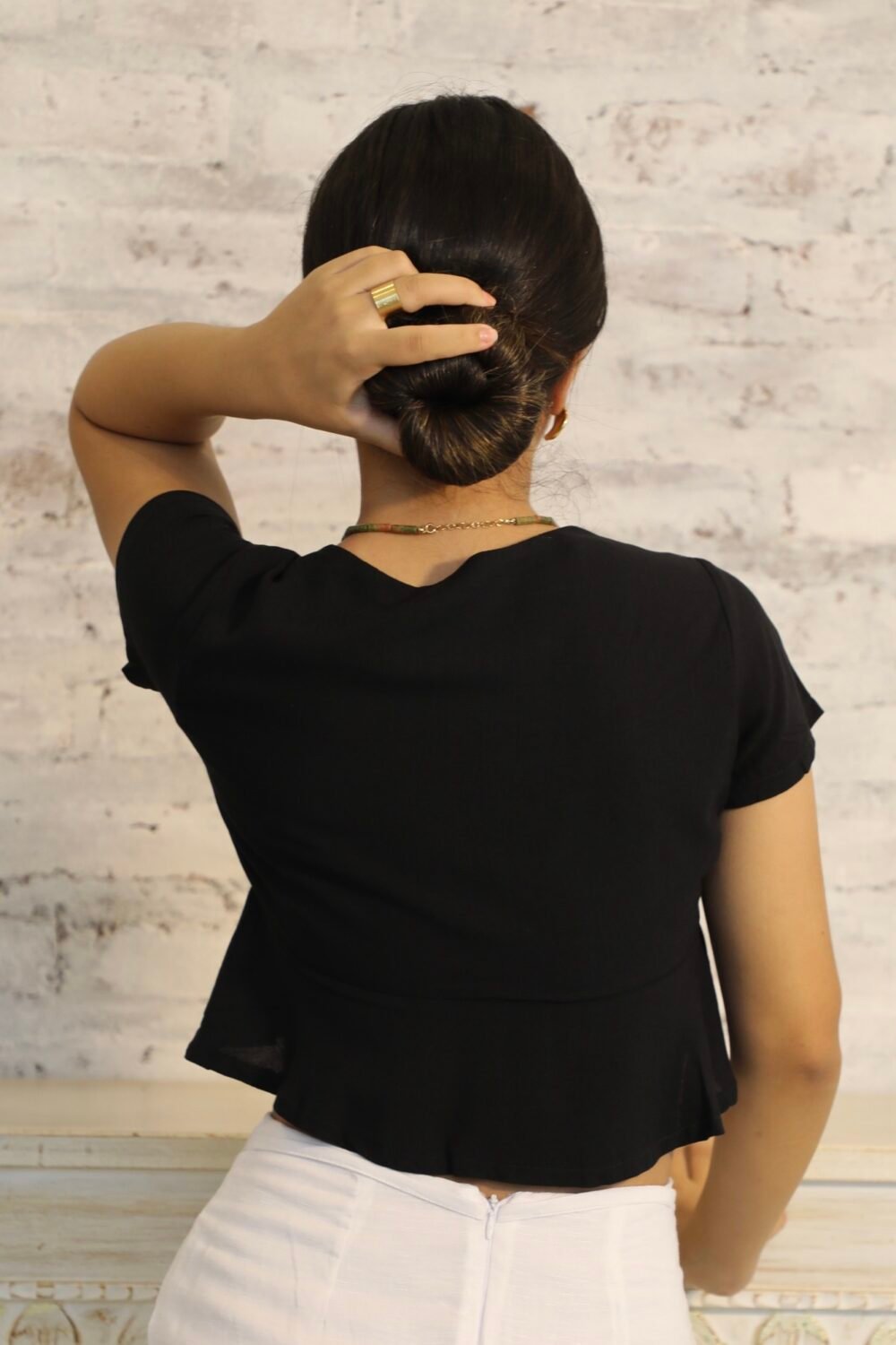 Blusa Ana Lino Negro - Image 3