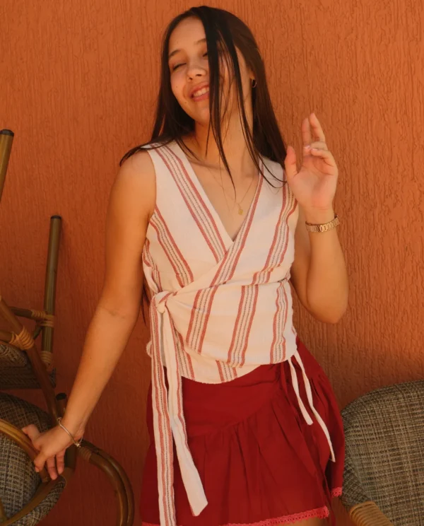 Blusa Cruz Tejido Rojo