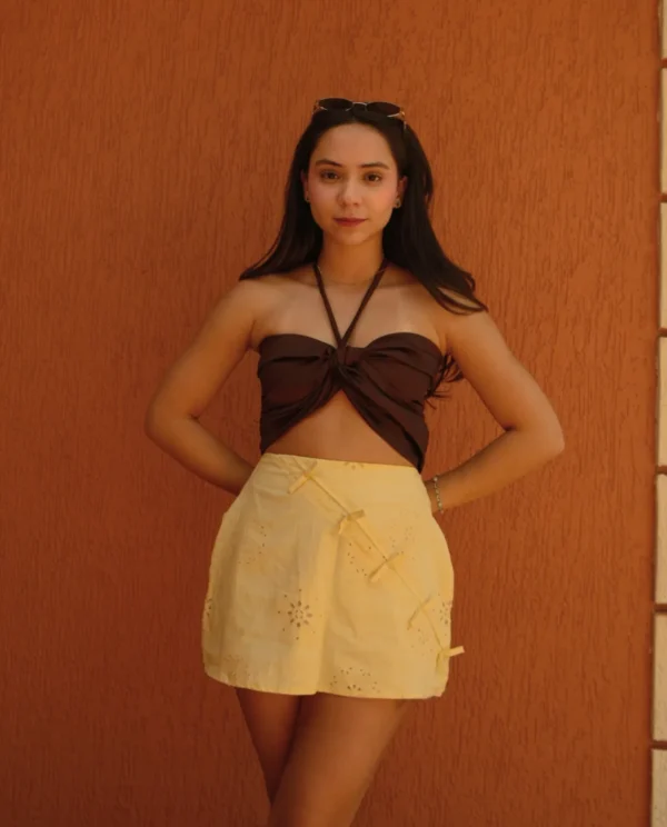 Falda Coquette Amarillo Mantequilla